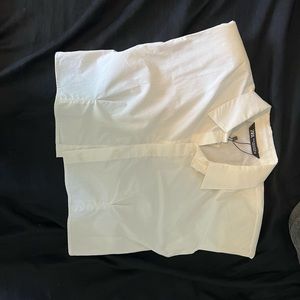 Zara cropped padded button up